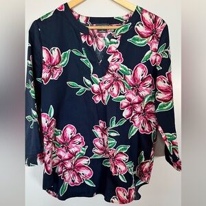 Van Heusen Cotton Floral Tunic Blouse | Size M